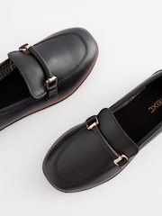 Black Leather Chain Loafers - Image 3 of 5