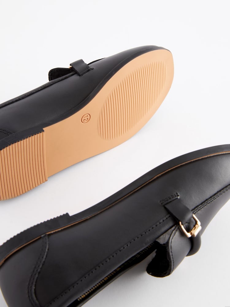 Black Leather Chain Loafers - Image 5 of 5