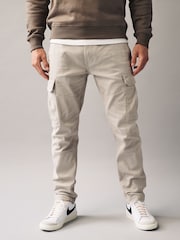 Light Stone Slim Fit Cotton Stretch Cargo Trousers - Image 1 of 7