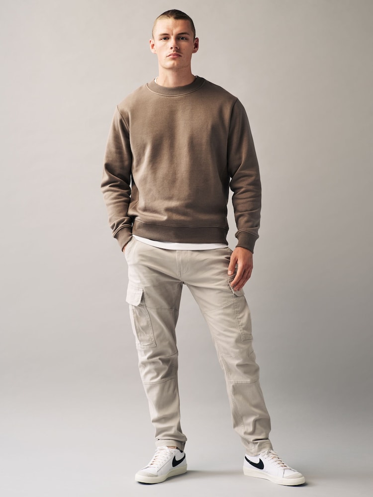 Light Stone Slim Fit Cotton Stretch Cargo Trousers - Image 2 of 7