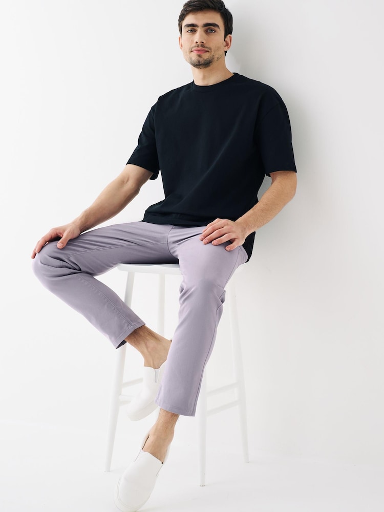 Lilac Purple Slim Stretch Chino Trousers - Image 2 of 8