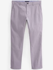 Lilac Purple Slim Stretch Chino Trousers - Image 7 of 8
