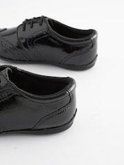 Black Patent Standard Fit (F) School Leather Lace-Up Brogues - Image 9 of 10
