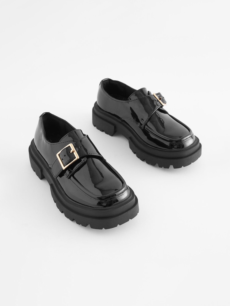 Black Chunky Monk Strap Shoes - Image 1 of 12