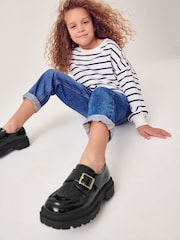 Black Chunky Monk Strap Shoes - Image 10 of 12