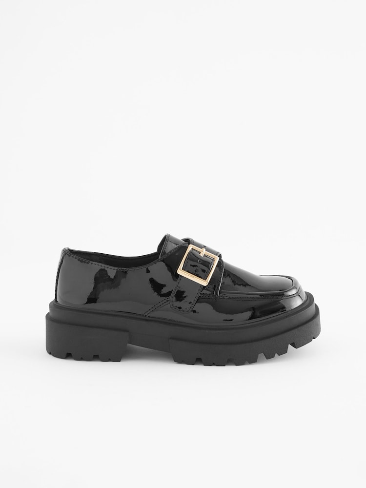 Black Chunky Monk Strap Shoes - Image 2 of 12