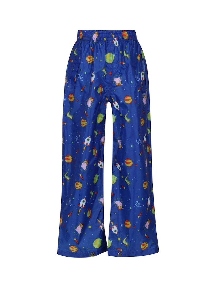 Regatta Blue Peppa Pig Waterproof Pack-It-Over Trousers - Image 1 of 4