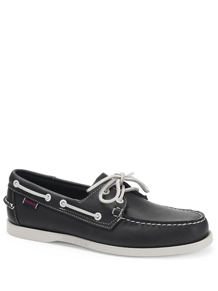 Sebago Blue Docksides Portland Leather Boat Shoes - Image 1 of 3