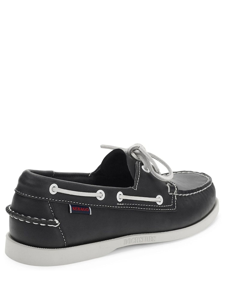 Sebago Blue Docksides Portland Leather Boat Shoes - Image 2 of 3
