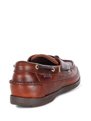 Sebago Brown Schooner Waxed Leather Boat Shoes - Image 2 of 3