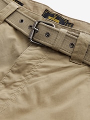 Stone Relaxed Fit Belted Tech Cargo Trousers - Image 6 of 8