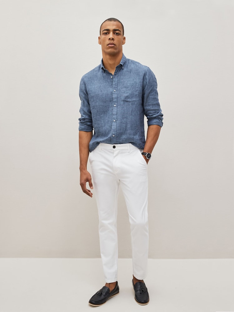 Blanco - Corte slim - Chinos elásticos - Imagen 2 de 7 Blanco - Corte slim - Chinos elásticos - Imagen 2 de 7