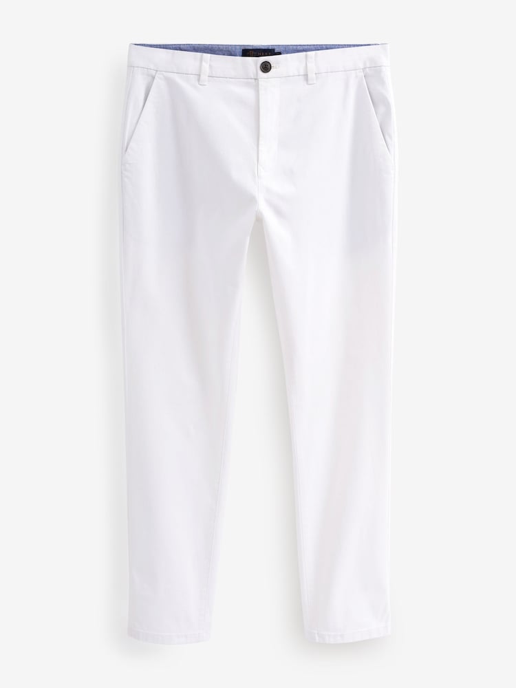 White Slim Fit Stretch Chinos Trousers - Image 5 of 7