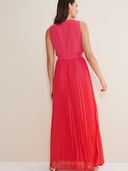 Phase Eight Red Piper Ombre Pleated Dress - Image 2 of 5