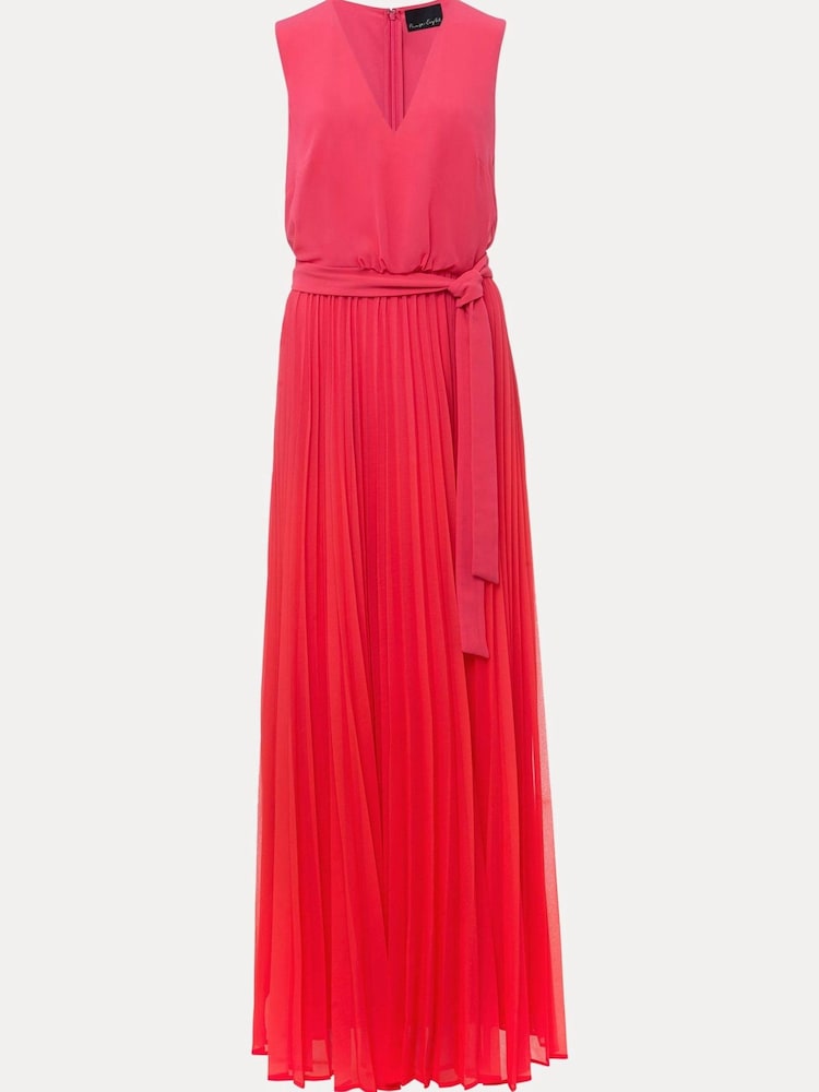 Phase Eight Red Piper Ombre Pleated Dress - Image 5 of 5