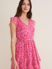 Phase Eight Pink Breesha Printe Dress - Image 3 of 6