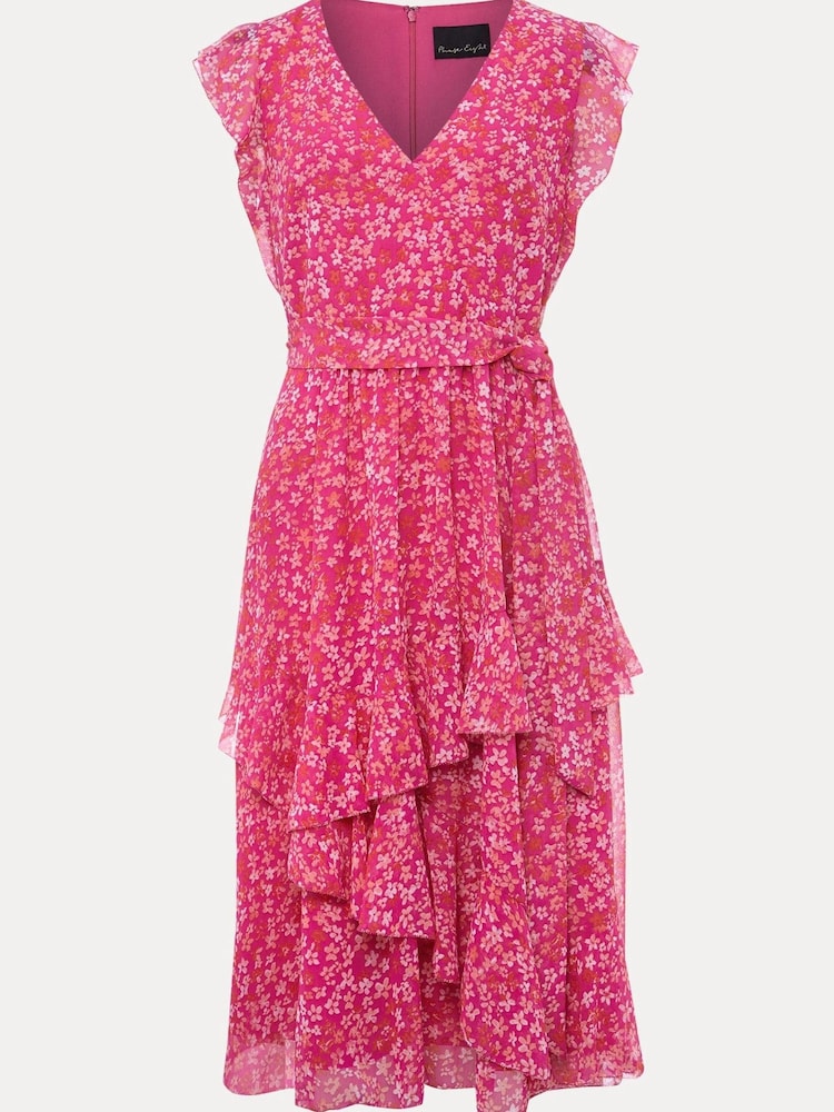 Phase Eight Pink Breesha Printe Dress - Image 6 of 6