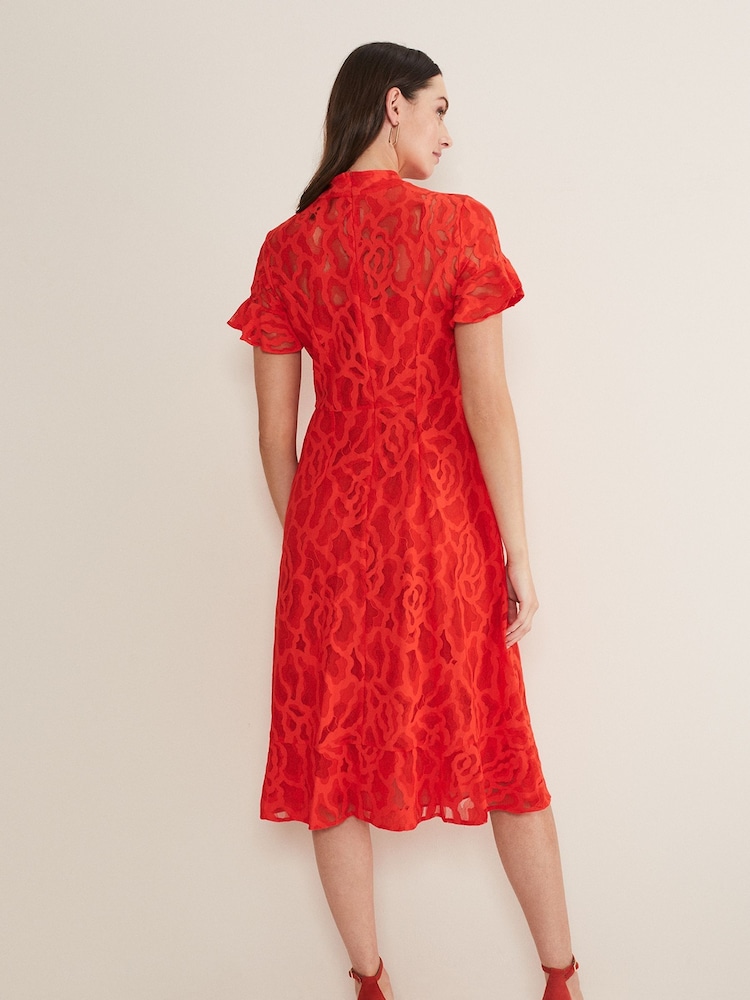 Phase Eight Red Lulu Lace Dress - Image 2 of 8