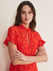 Phase Eight Red Lulu Lace Dress - Image 4 of 8