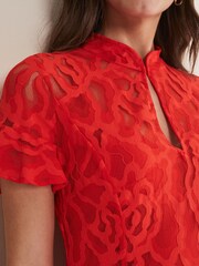 Phase Eight Red Lulu Lace Dress - Image 7 of 8