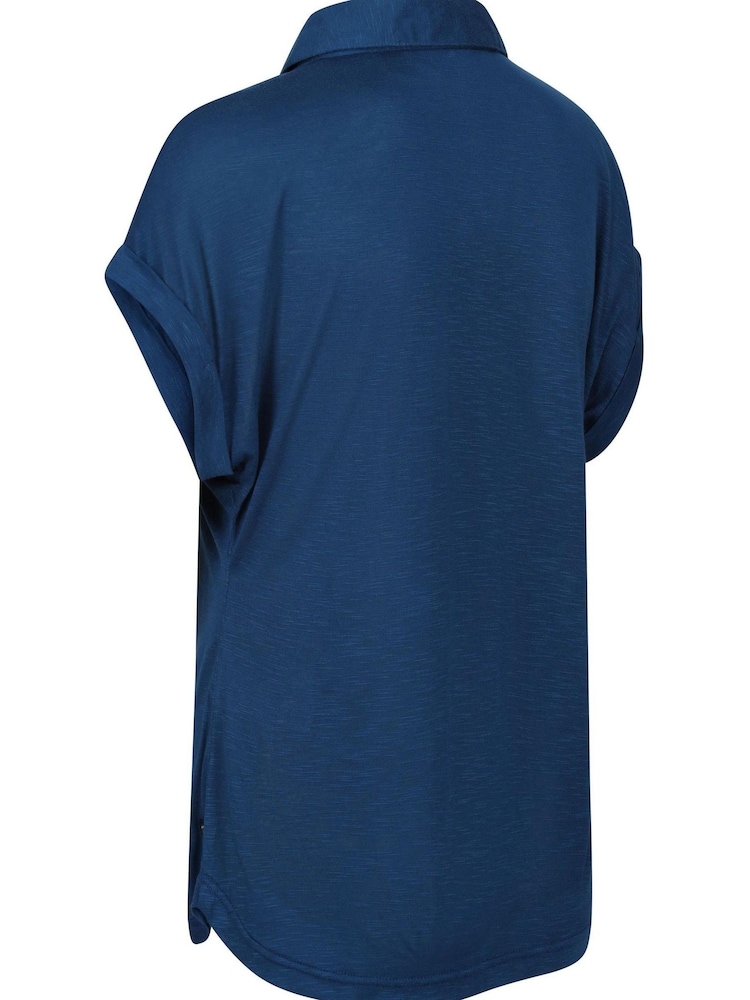 Regatta Blue Lupine Collard T-Shirt - Image 9 of 9