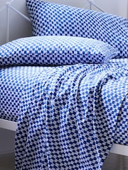 Novogratz Blue Petite Painted Check 100% Cotton Sheet - Image 1 of 4