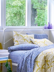 Novogratz Blue Petite Painted Check 100% Cotton Sheet - Image 2 of 4