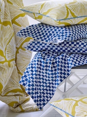 Novogratz Blue Petite Painted Check 100% Cotton Sheet - Image 3 of 4