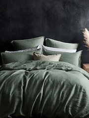 شرشف سرير بأستك من الكتان بنسبة 100% بتصميم باهت من Lazy Linen - صورة 2 من 4