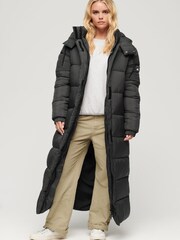 Superdry Black Ripstop Longline Puffer Jacket - Image 1 of 7