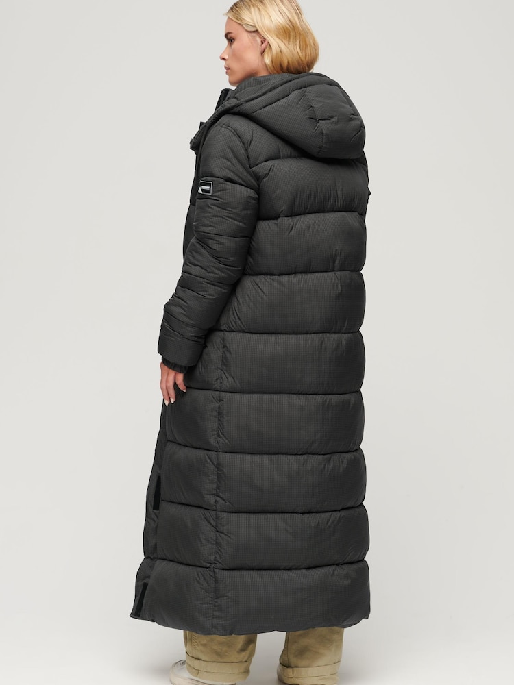 Superdry Black Ripstop Longline Puffer Jacket - Image 2 of 7