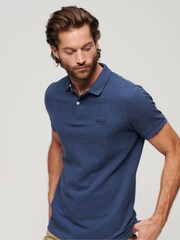 Superdry Blue Black Marl Classic Pique Polo Shirt - Image 3 of 3