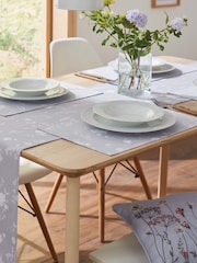Catherine Lansfield Set of 2 Grey Meadowsweet Floral Wipeable 100% Cotton Placemats - Image 2 of 2