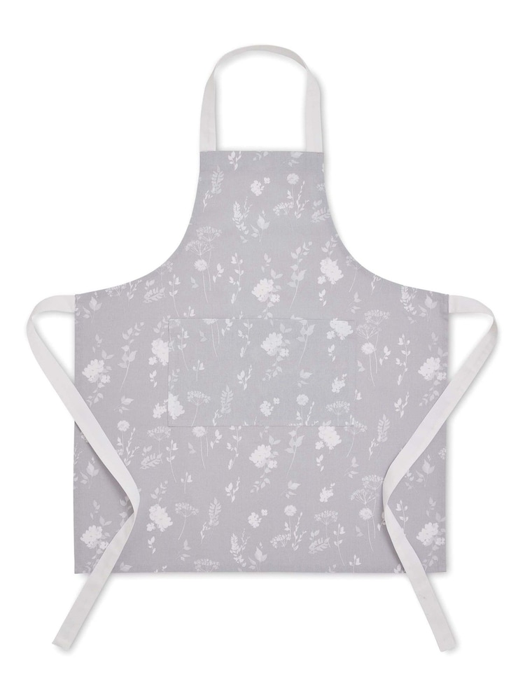 Catherine Lansfield Grey Meadowsweet 100% Cotton Floral Apron - Image 3 of 3