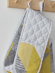 Catherine Lansfield Yellow Larsson Geo Double Oven Glove - Image 1 of 3
