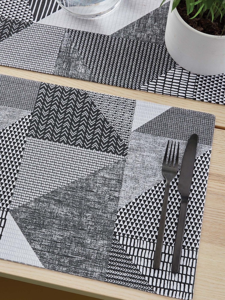 Catherine Lansfield Set of 2 Larsson Geo Wipeable 100 Cotton Placemats - Image 1 of 3 Catherine Lansfield Set of 2 Larsson Geo Wipeable 100 Cotton Placemats - Image 1 of 3