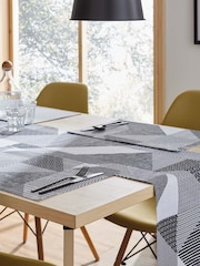 Catherine Lansfield Set of 2 Grey Larsson Geo Wipeable 100% Cotton Placemats - Image 2 of 3
