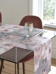 Catherine Lansfield Grey Dramatic Floral 100% Cotton Table Runner - Image 2 of 3
