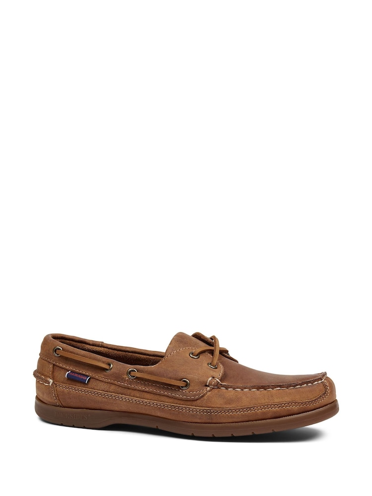Sebago Brown Schooner Vintage Leather Boat Shoes - Image 1 of 3