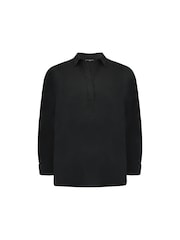Live Unlimited Black Modal Jersey Longline Polo Shirt - Image 5 of 5