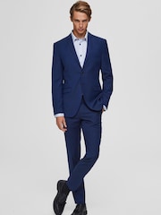Синий блейзер узкого кроя Selected Homme Bill - Image 2 of 7