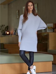 Sonder Studio Grey Ribbed Zip Tunic Dress - Image 1 of 2