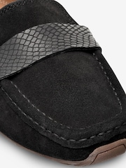 Black Suede Extra Wide Fit Forever Comfort® Leather Driver Shoes - Image 6 of 7