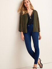 Inky Blue Power Stretch Denim Leggings - Image 2 of 6