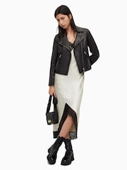 AllSaints Black Dalby Biker Jacket - Image 5 of 9
