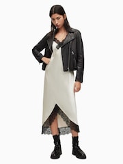 AllSaints Black Dalby Biker Jacket - Image 6 of 9