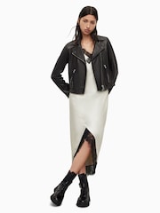 AllSaints Black Dalby Biker Jacket - Image 7 of 9