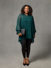 Live Unlimited Green Burnout Hanky Hem Shirt - Image 1 of 5