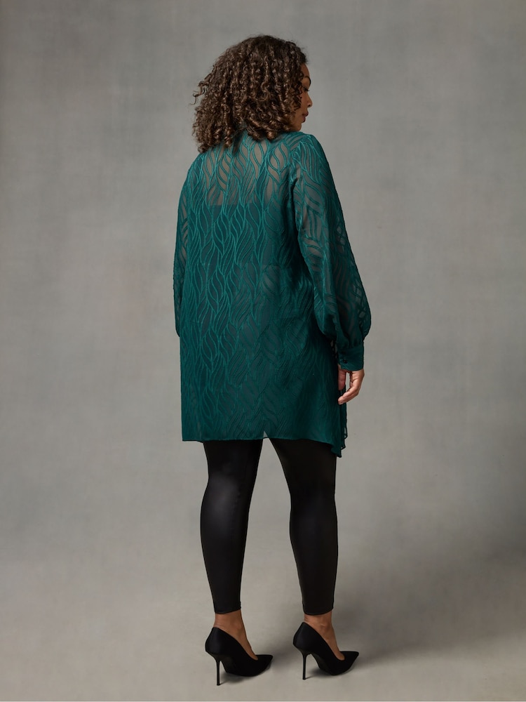 Live Unlimited Green Burnout Hanky Hem Shirt - Image 2 of 5