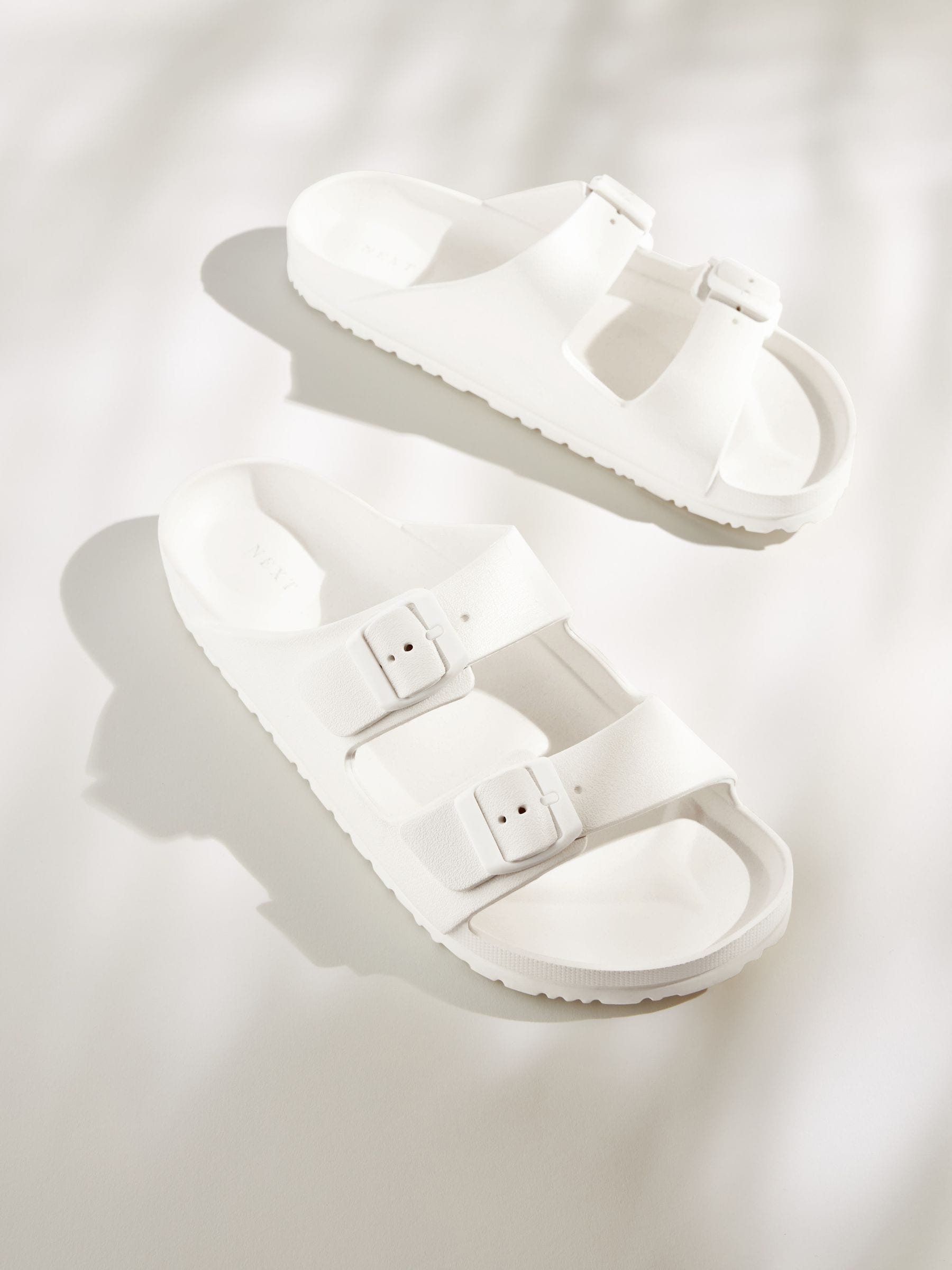 Buy White EVA Double Strap Flat Slider Sandals With Adjustable Buckles from Next Australia